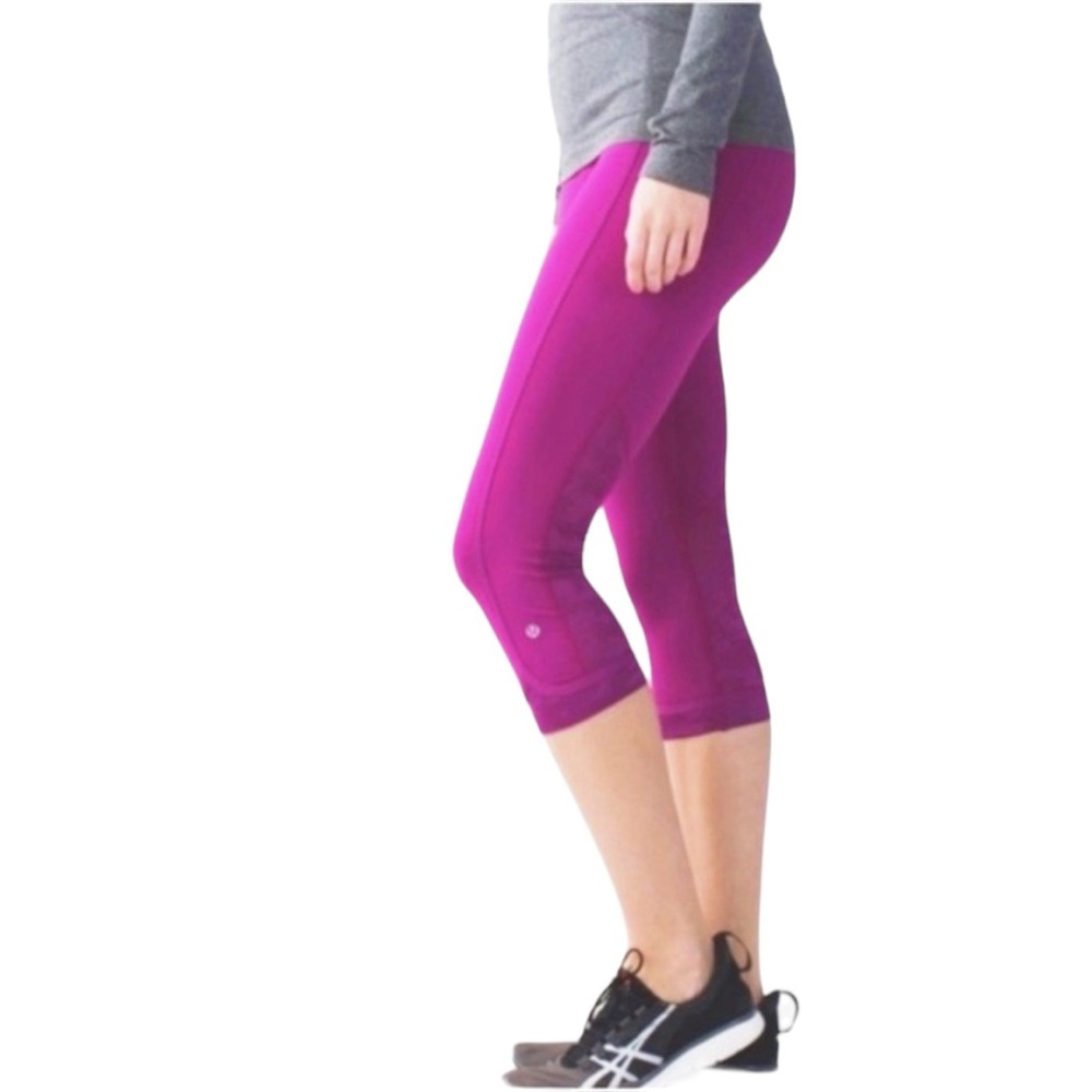 Lululemon Run for days Pink crop leggings size 8